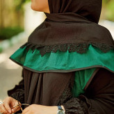 روسری سروین با حاشیه سبز